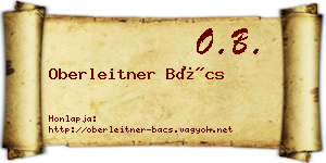 Oberleitner Bács névjegykártya